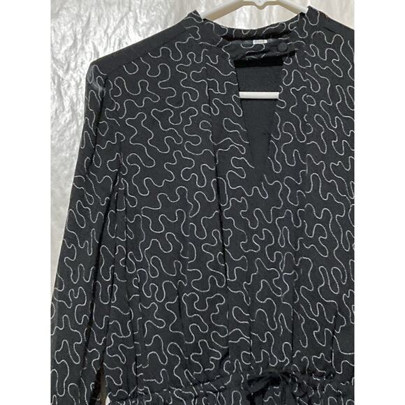 CLUB MONACO Quanni Dress Size L Mini Black White Geometrical Pattern - Picture 4 of 9